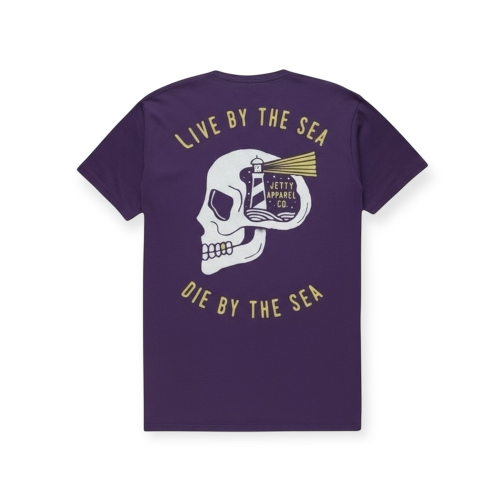 new Jetty ☀︎︎ Super Soft Skullhouse Surfer Tee T Shirt☀︎︎ Oxblood Purple ☀︎︎ XL